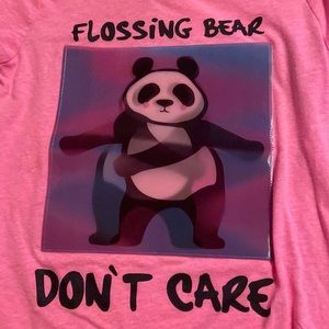 Bright pink Justice Panda T moving decal size 10